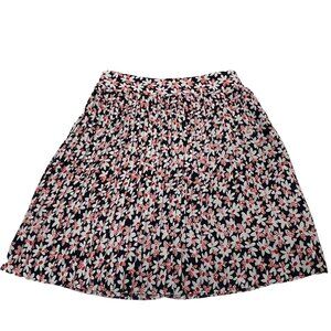 J Crew Daisy Floral Pleated Skirt, NWT, Navy, Red, White, 6